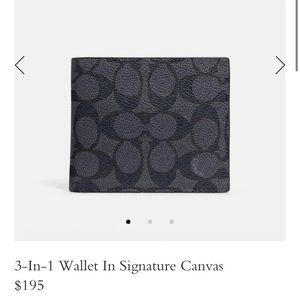 3 in 1 signature Coach wallet in signature canvas